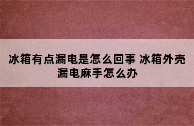 冰箱有点漏电是怎么回事 冰箱外壳漏电麻手怎么办